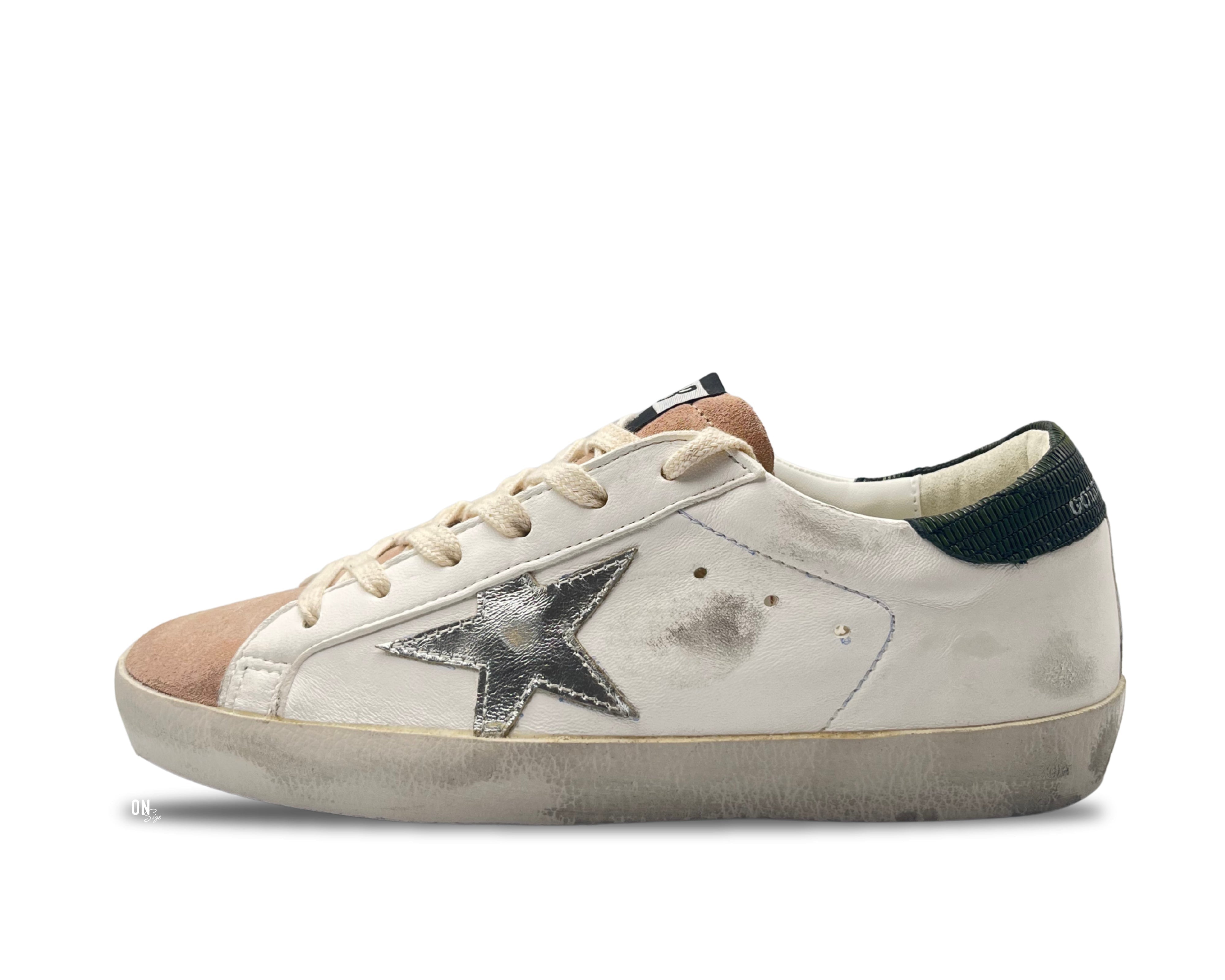 Golden Goose Super-Star Private Edition Lizard Heel Silver Star - OnSize
