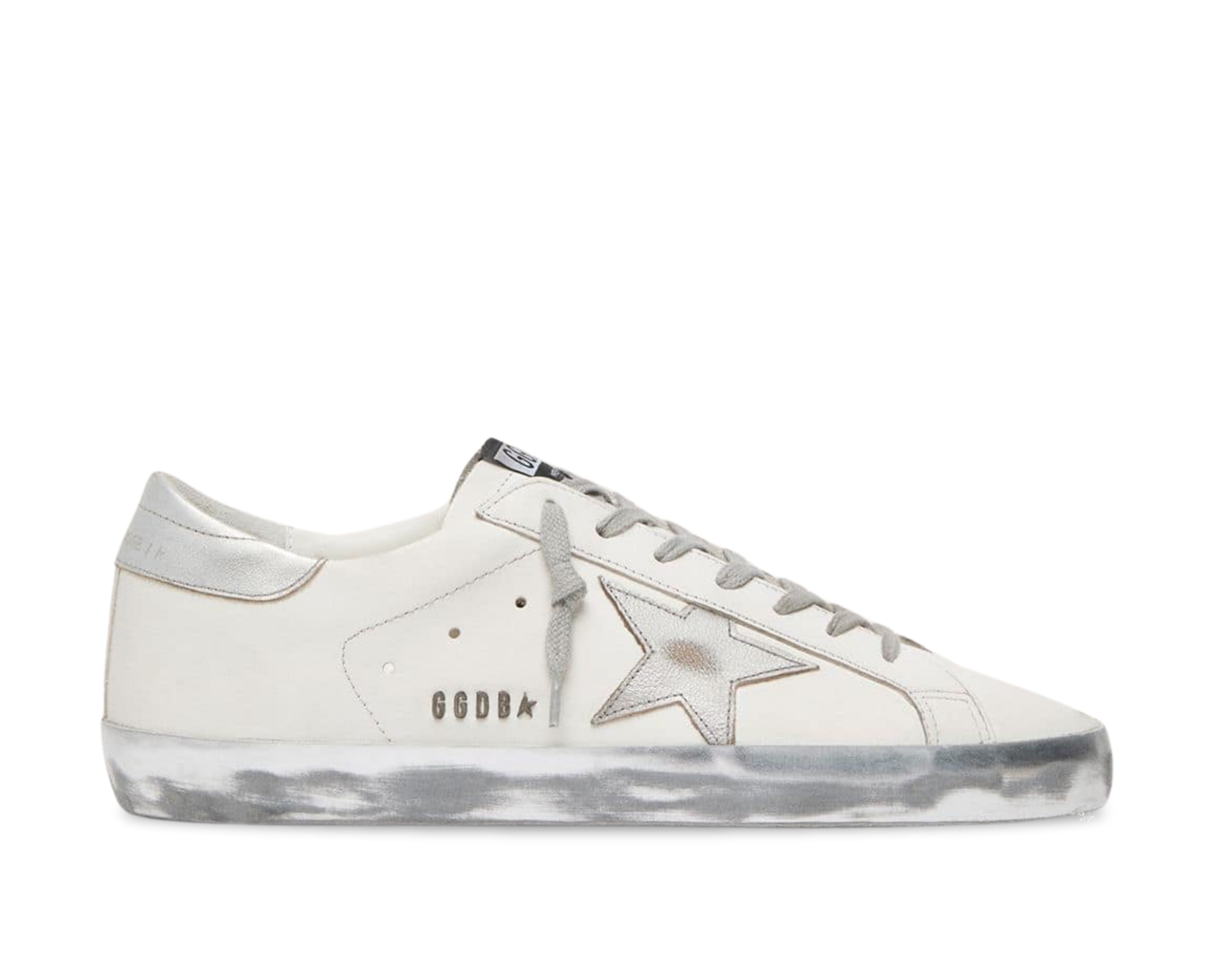 Golden Goose Super-Star White Silver Distressed - OnSize
