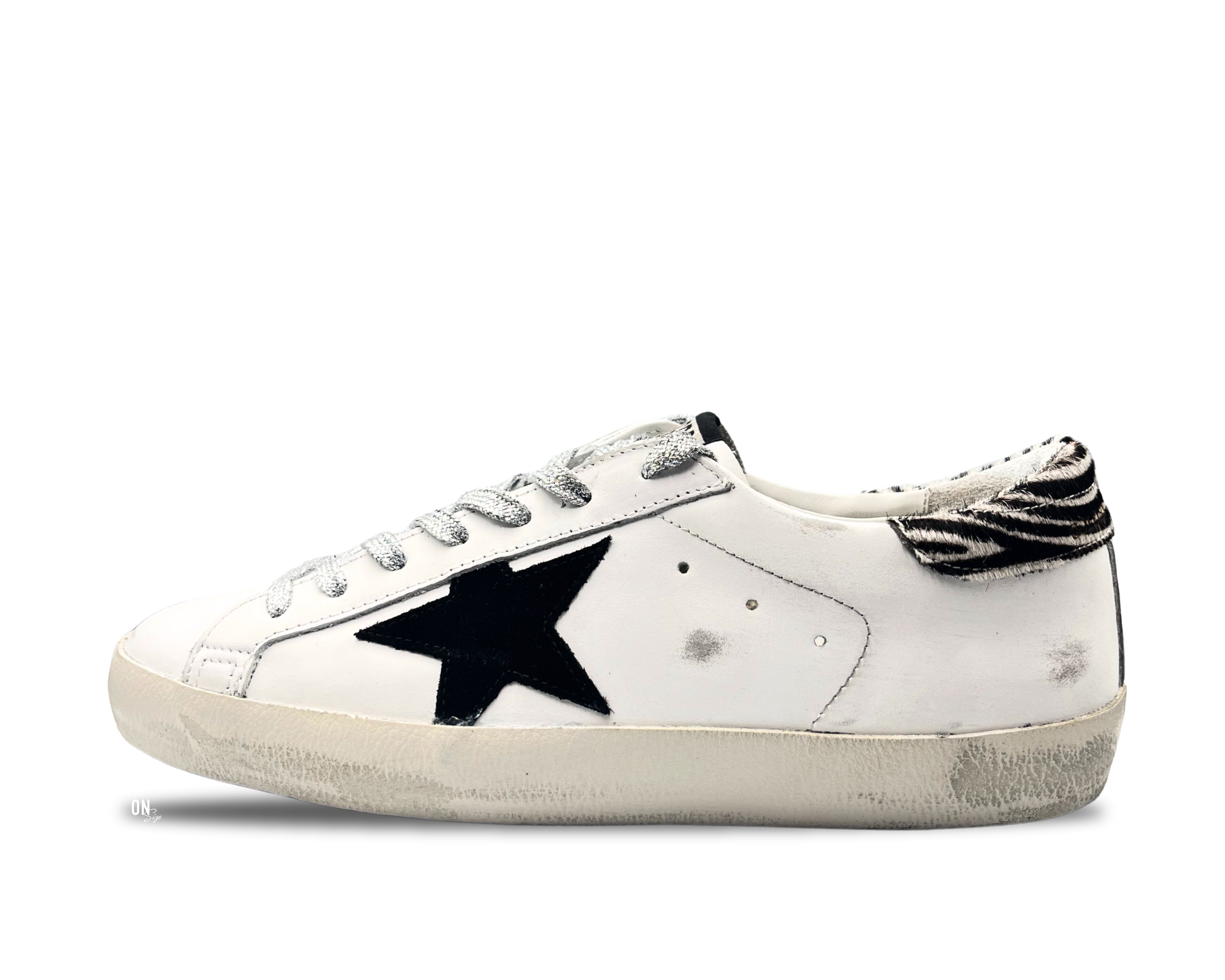 Golden Goose Super - Star Zebra Heel Black Star - OnSize