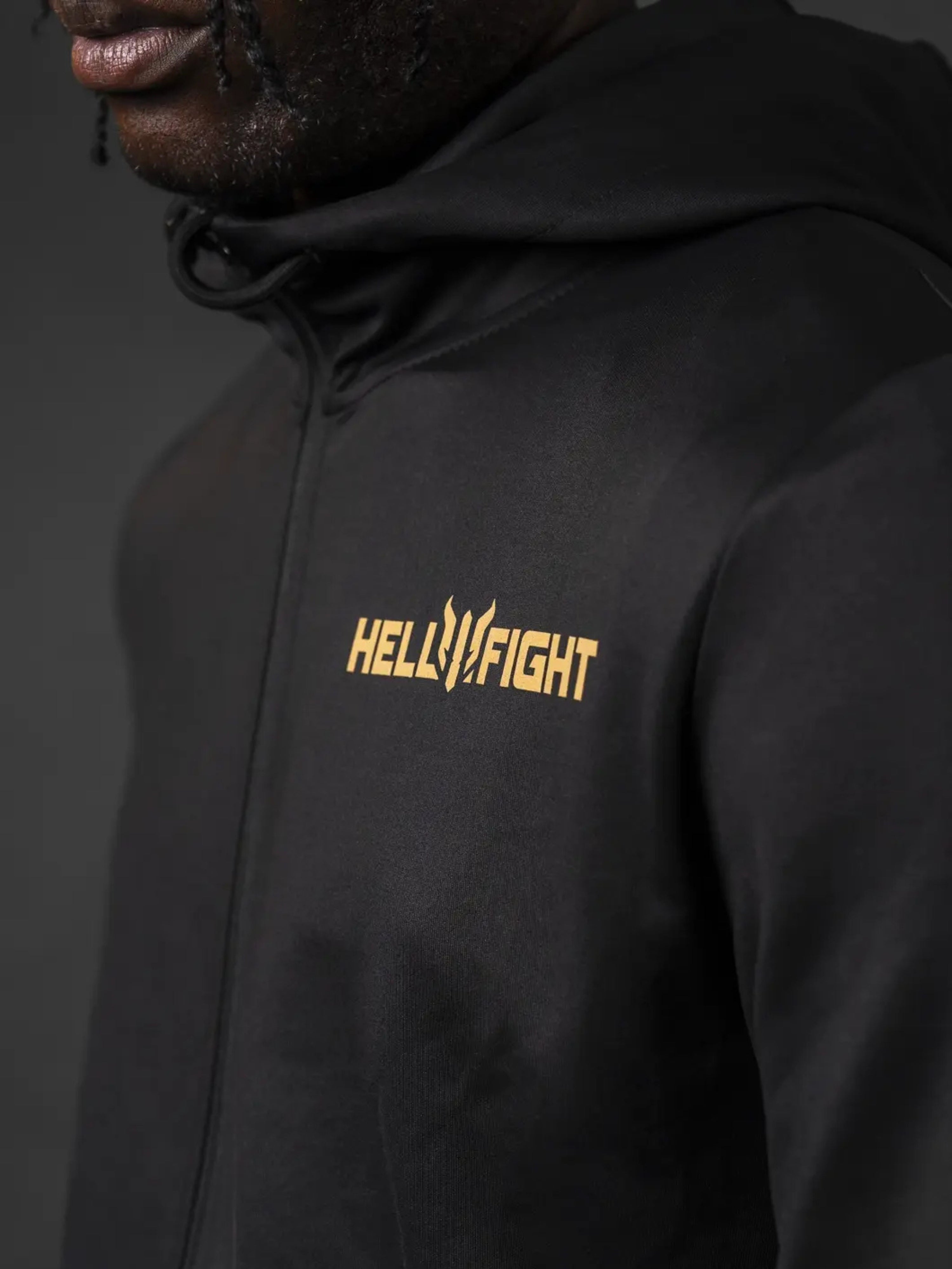HELL FIGHT Reflective Tracksuit Zip Hoodie - OnSize
