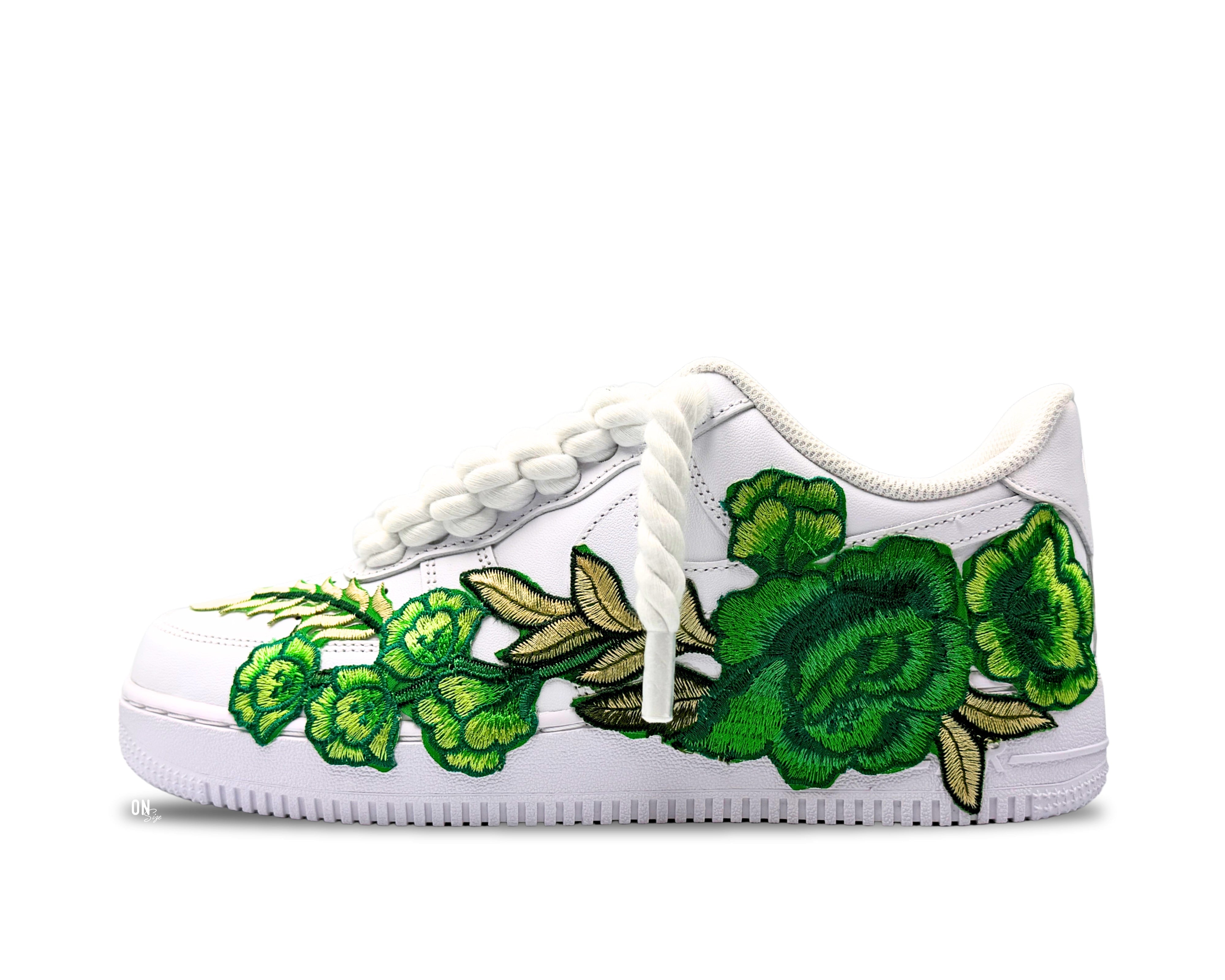 Nike Air Force 1 Low ‘07 White / Green Rose Rope Laces - OnSize