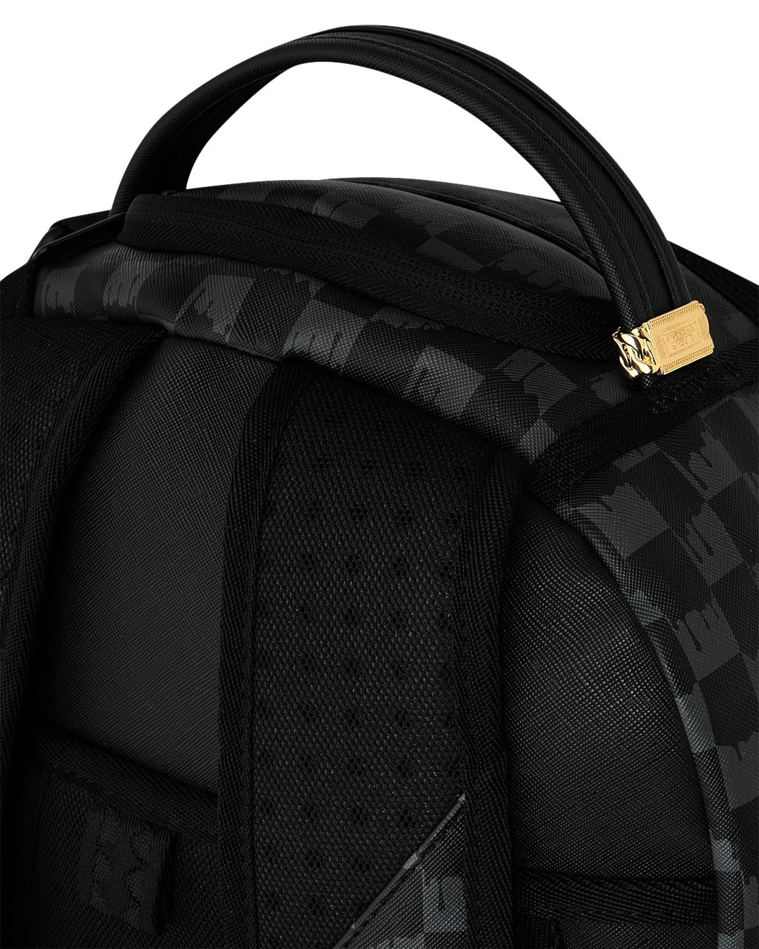 Sprayground Black And White Drip Check Shark Backpack - OnSize