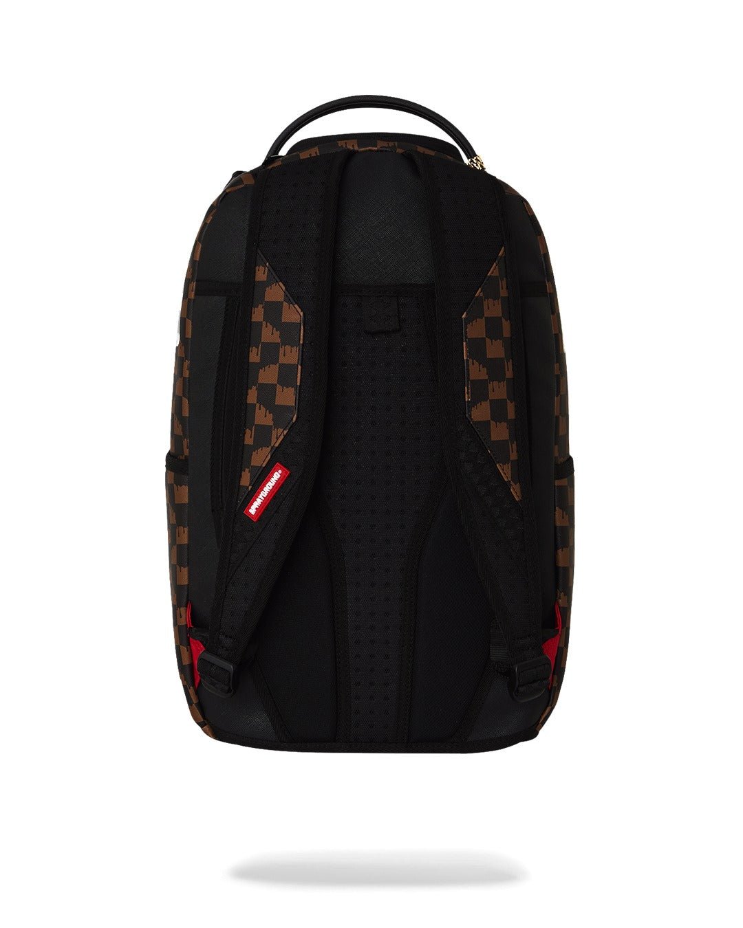 Sprayground Brown And Cream Drip Check Shark Backpack - OnSize