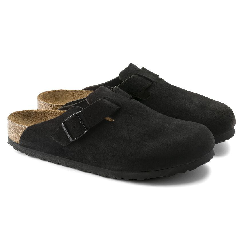 Birkenstock Boston Soft Footbed Suede Black - OnSize