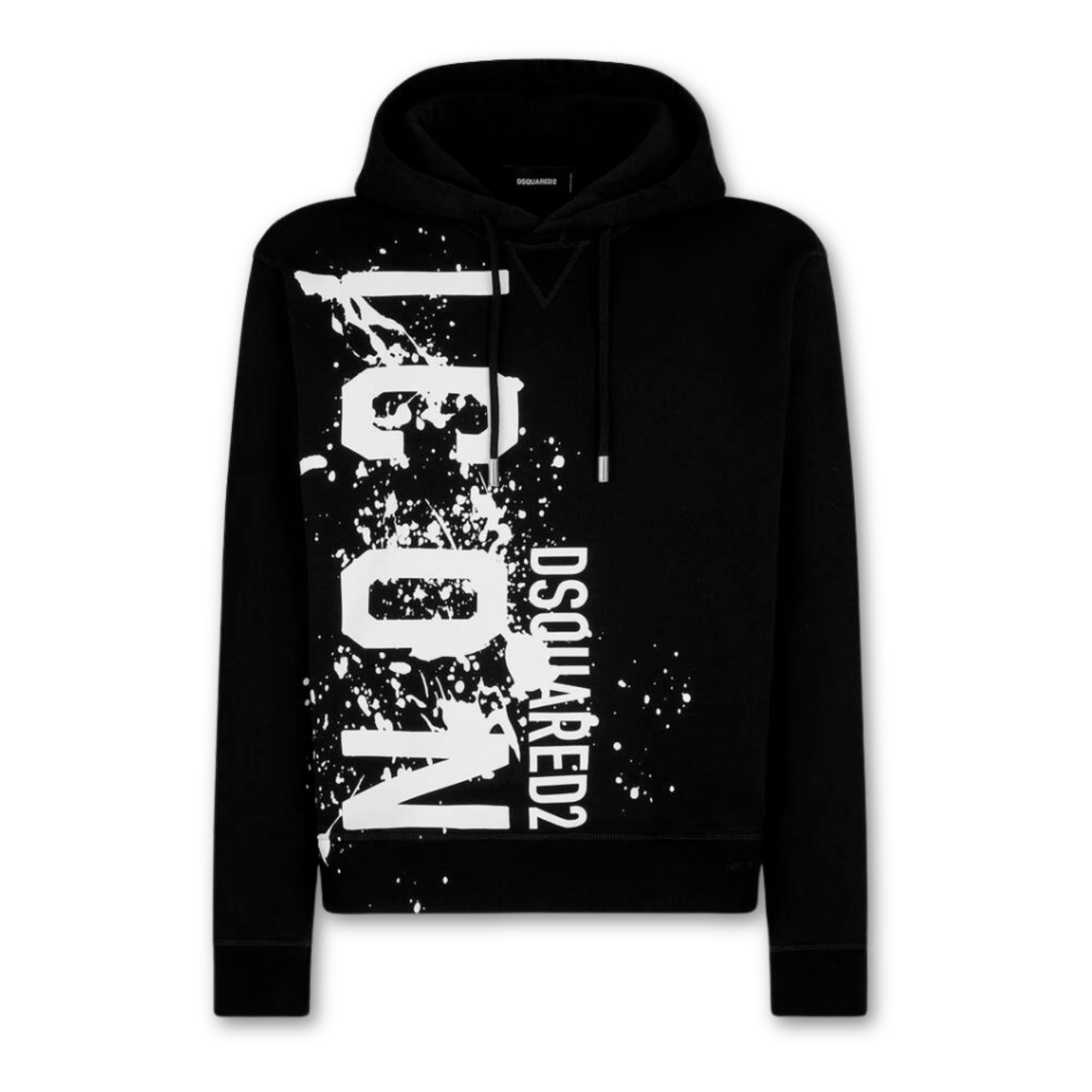 DSQUARED2 Icon Splash Hoodie Black - OnSize