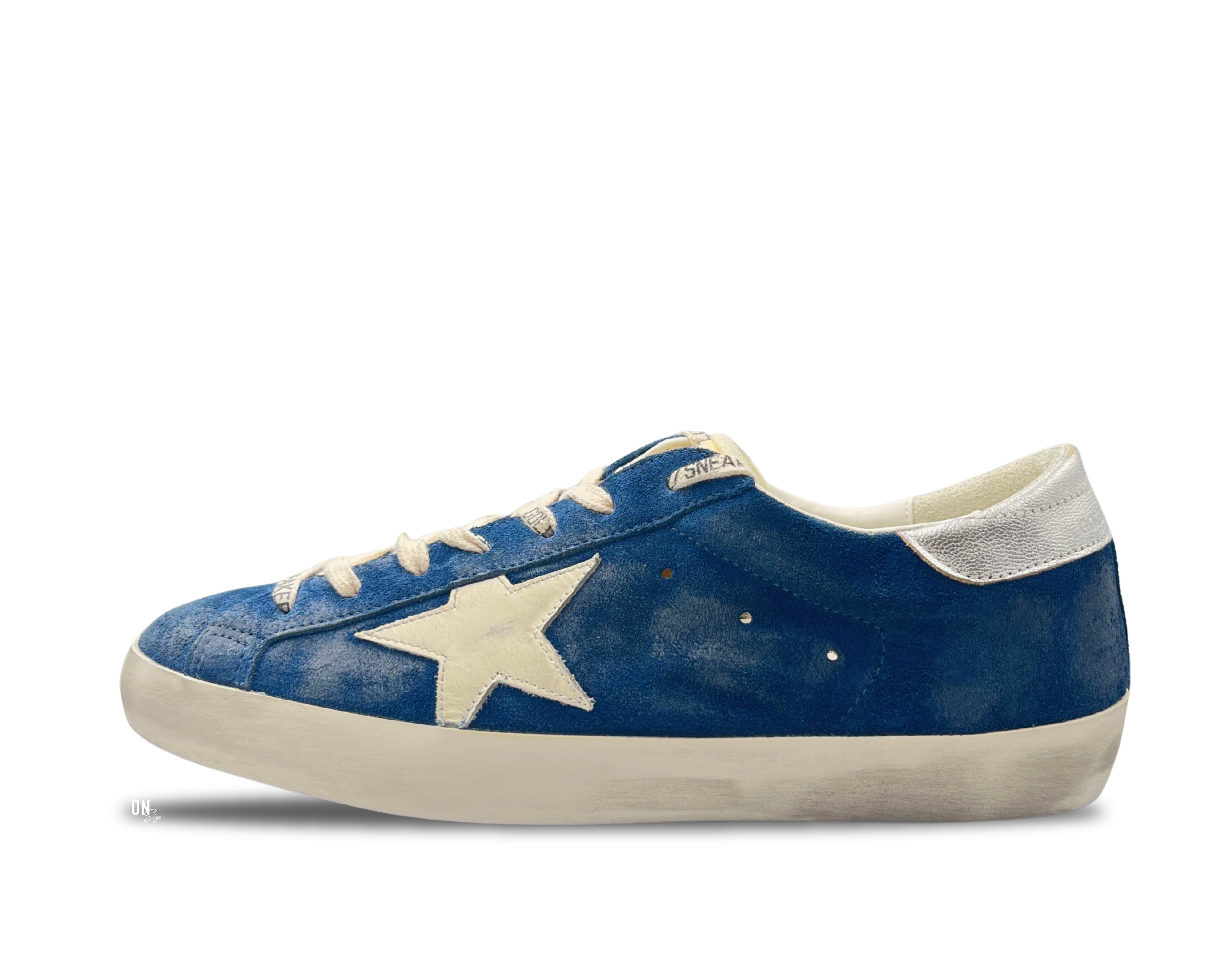 Golden Goose Super - Star Aviator Blue Cream Silver - OnSize