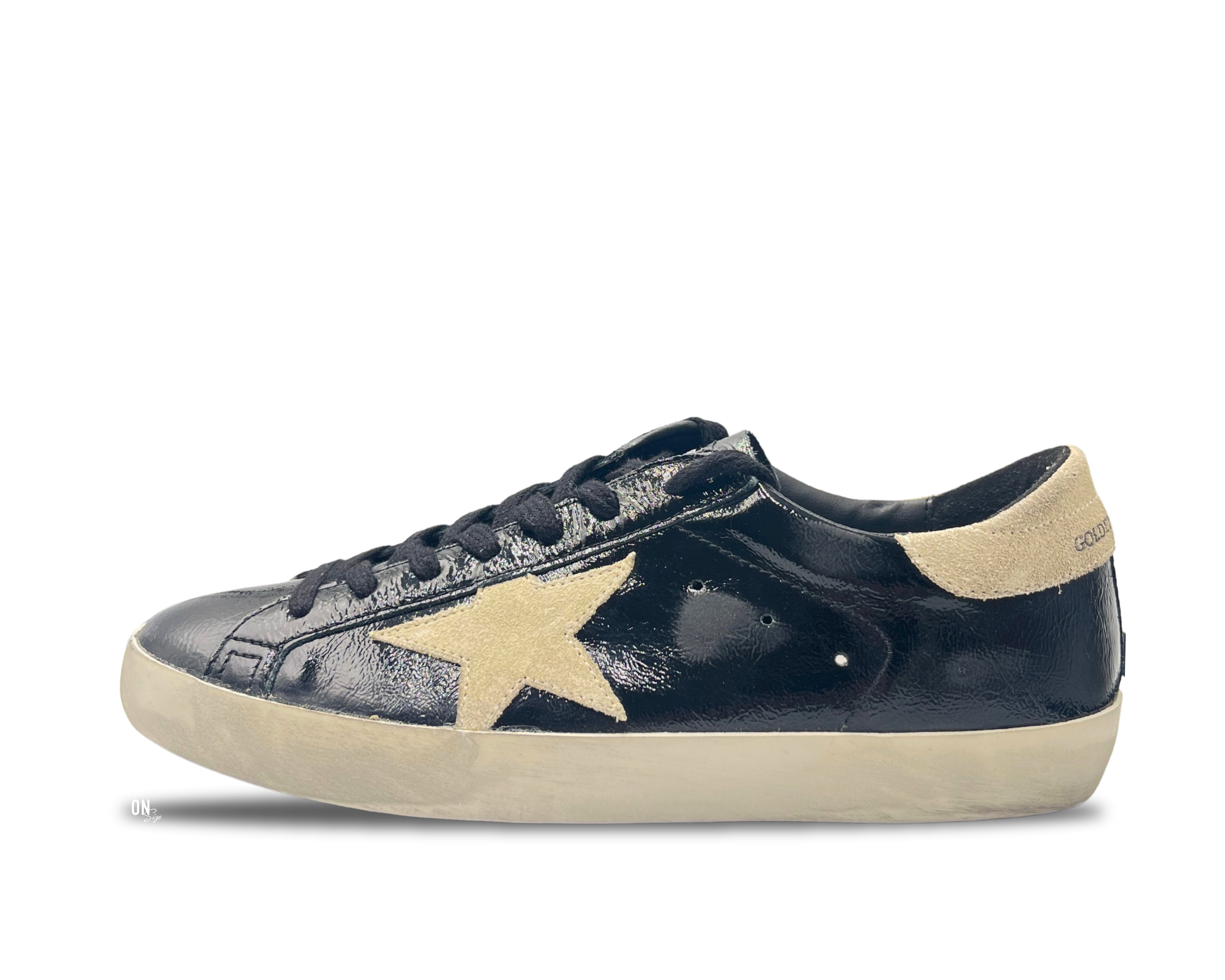 Golden Goose Super - Star Limited Edition Black Leather White Suede Star - OnSize