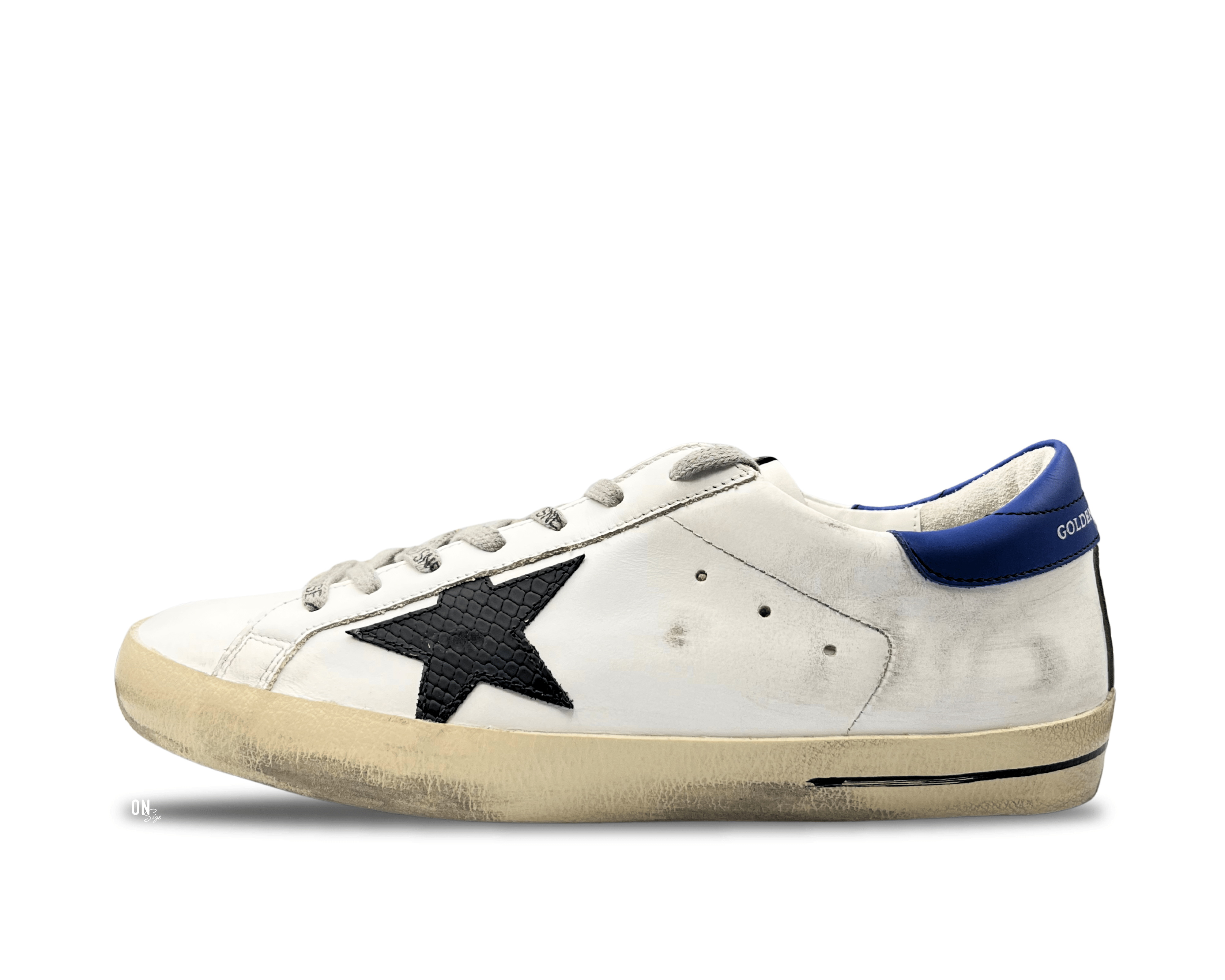 Golden Goose Super-Star White Blue Black Snakeskin Star - OnSize