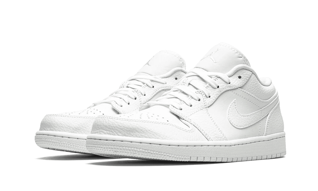 Jordan 1 Low Triple White Tumbled Leather - OnSize
