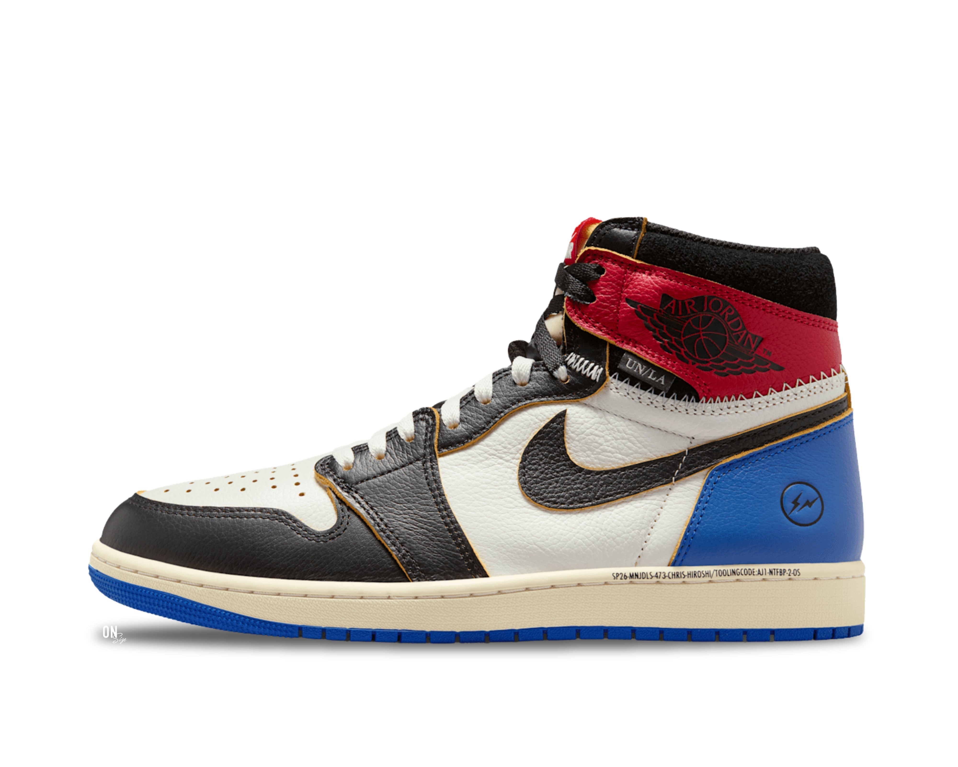 Jordan 1 Retro High OG SP Fragment x Union LA Varsity Red Sport Royal - OnSize