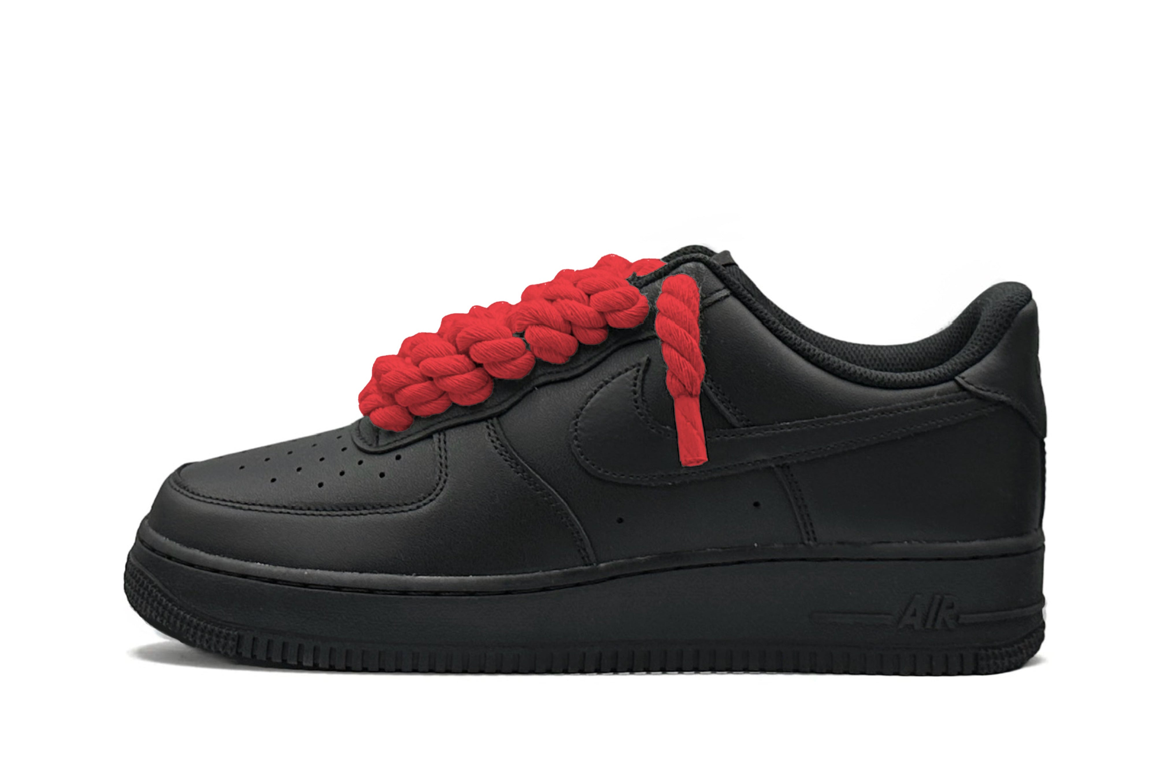 Nike Air Force 1 Low ‘07 Black / Red Rope Laces - OnSize
