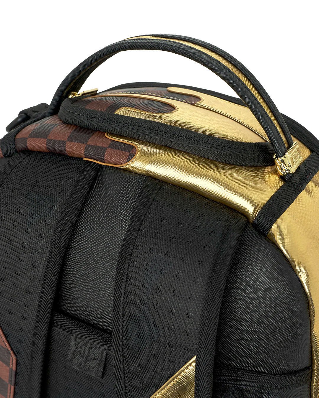 Sprayground Sharks In Paris Gold Drip Backpack - OnSize